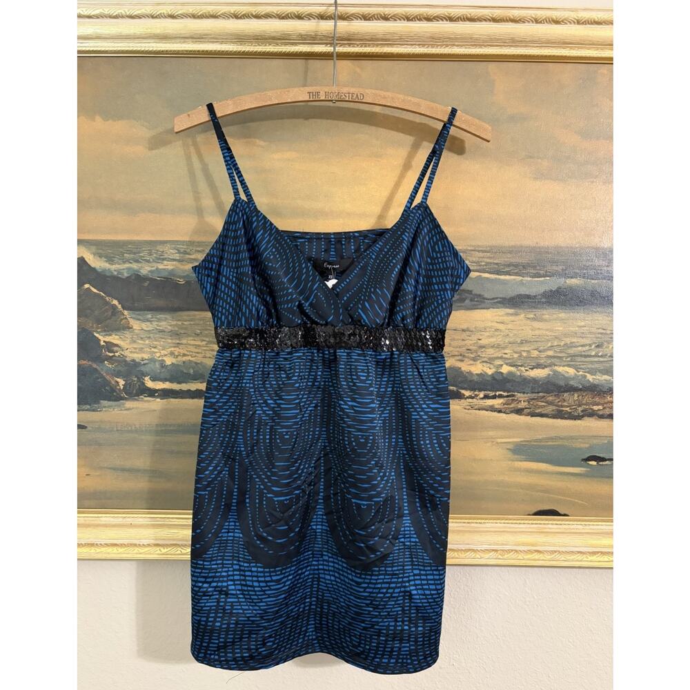 Express Vintage Y2K Sequin Embellished Cami Tank Top Size XS 2000s Glam